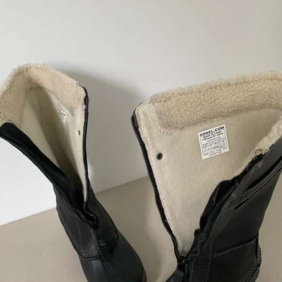 Sorel Winter Fancy Tall II Black Leather Boots - Picture 3 of 8